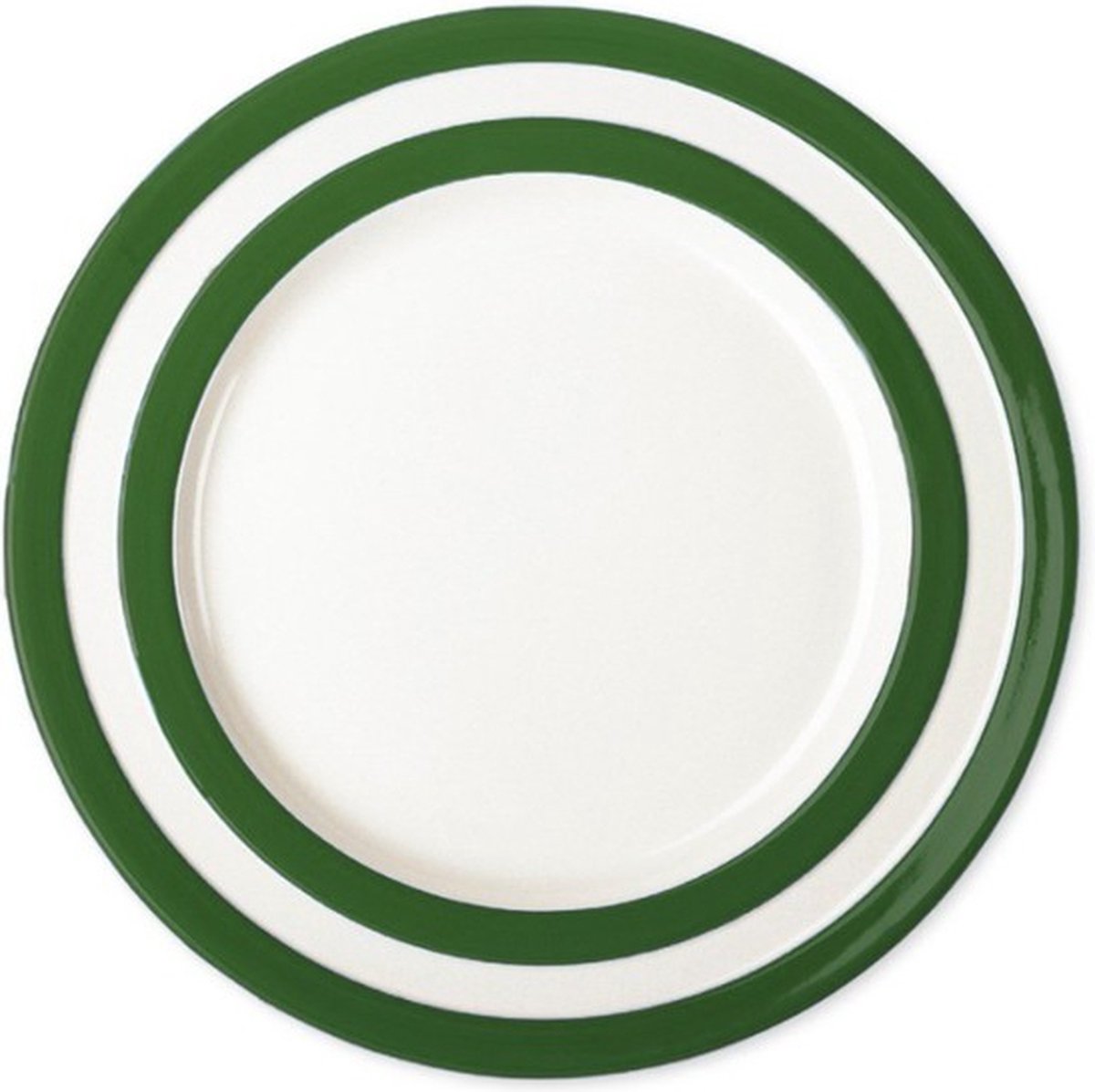 Cornishware Adder Green Main Plate - dinerbord - 28cm - donkergroen wit bord - gestreept servies