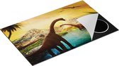 Chefcare Inductie Beschermer Dinosauriërs in het Water - Dino's - 85x52 cm - Afdekplaat Inductie - Kookplaat Beschermer - Inductie Mat
