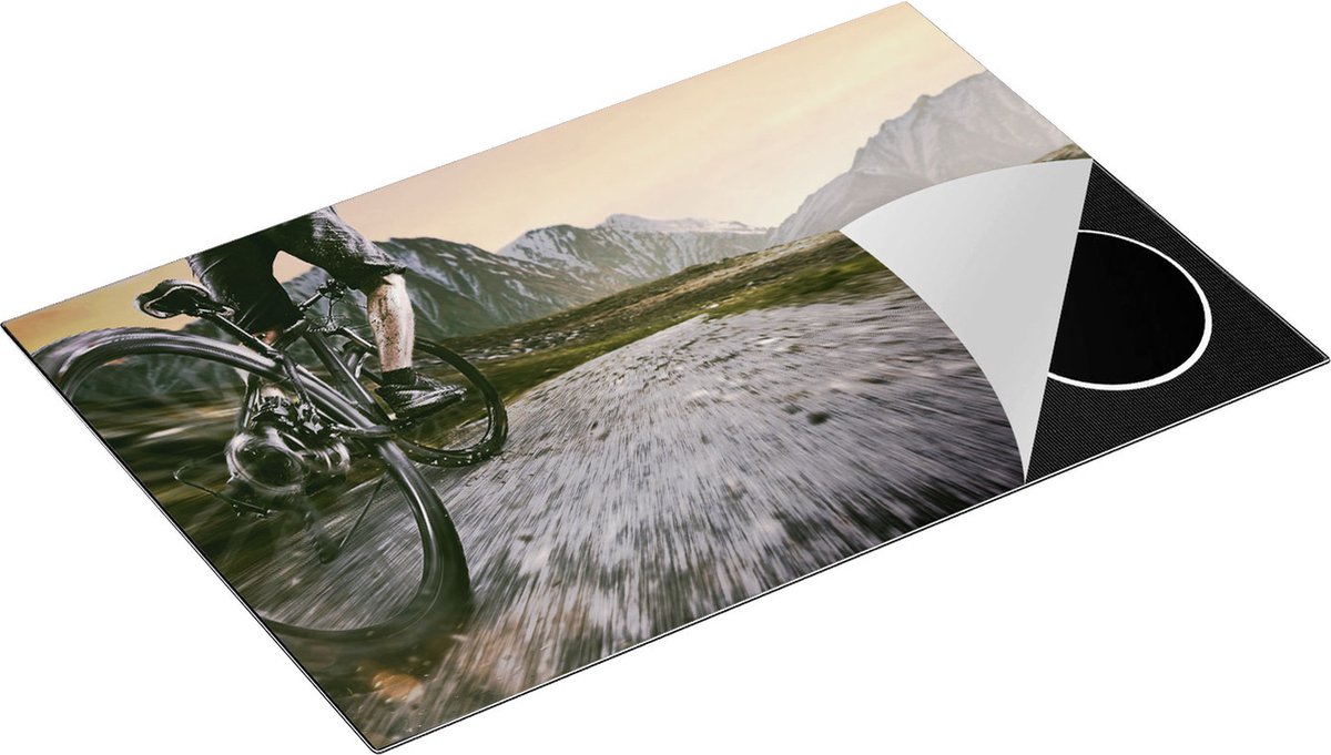 Chefcare Inductie Beschermer Moutainbike Fietser in de Bergen - 83x51,5 cm - Afdekplaat Inductie - Kookplaat Beschermer - Inductie Mat