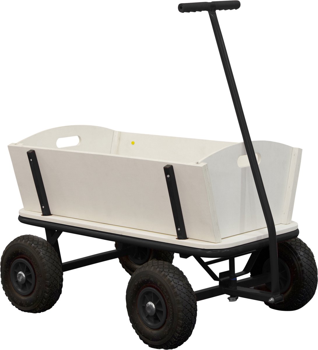Bolderkar / bolderwagen naturel / zwart 90x60x53cm - Black Edition - Billy