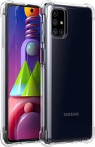 LuxeBass Hoesje geschikt voor Samsung Galaxy M51 - Silicone hoesje - Anti Shock - Schokbestendig - GSM hoes - Transparant