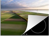 KitchenYeah® Inductie beschermer 65x52 cm - graslanden en windmolens in Nederland - Kookplaataccessoires - Afdekplaat voor kookplaat - Inductiebeschermer - Inductiemat - Inductieplaat mat
