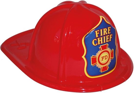 Brandweerhelm - rood - kinderen - verkleedaccessoire