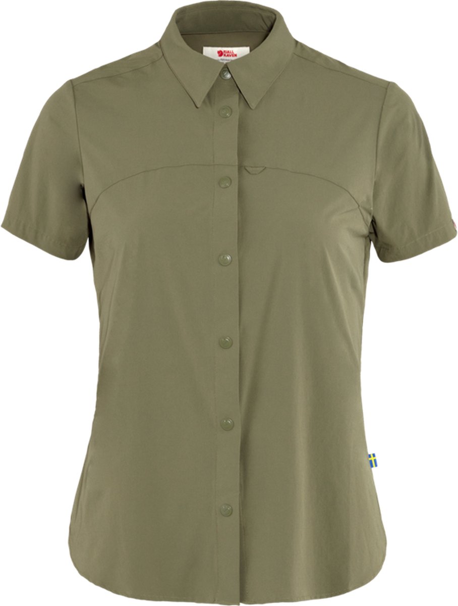 Fjallraven High Coast Lite Shirt SS Outdoorblouse Dames Laurel Groen