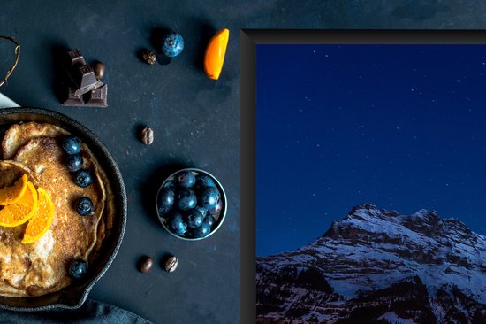 KitchenYeah® Inductie beschermer 76x51.5 cm - Nacht in Grindelwald - Kookplaataccessoires - Afdekplaat voor kookplaat - Inductiebeschermer - Inductiemat - Inductieplaat mat