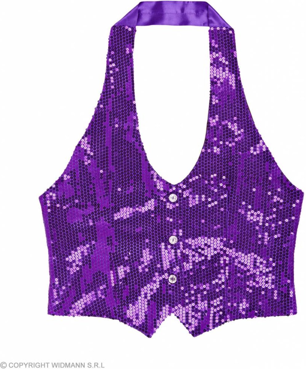 Zilveren dames pailletten vest Zilveren dames pailletten vest
