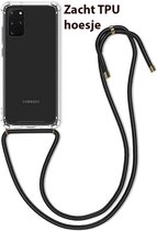 Coque Samsung Galaxy A02s avec cordon transparent Siliconen Zwart – coque arrière A02s – coque Samsung A02s – coque cordon oTronica Samsung