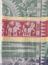 Chaputs Hamamdoek Melanella - Groen 90 x 175 cm - %100 Cotton - Extra Light - hammam strandlaken sauna handdoek saunakilt