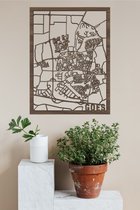 Carte de la ville en bois va noyer 50 x 70 cm Décoration murale pour sur le mur des City Shapes