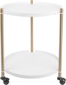 Side table Thrill - Staal Goud, Wit - 42,5x52cm