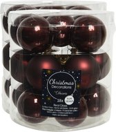 54x stuks kleine kerstballen mahonie bruin van glas 4 cm - mat/glans - Kerstboomversiering