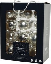 52x stuks kerstballen zilver van glas 5, 6 en 7 cm - mat/glans - Kerstversiering/boomversiering