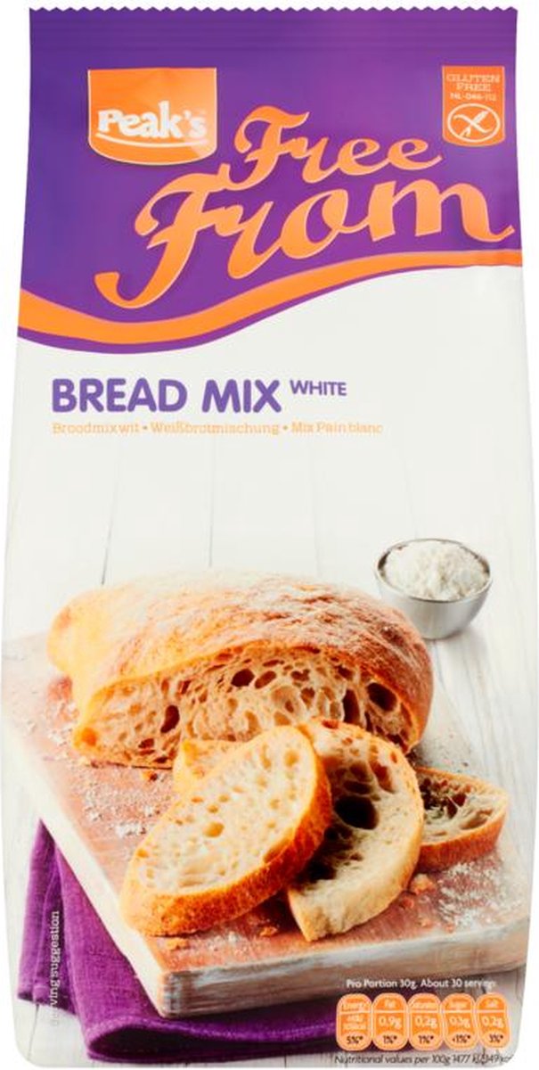 Peak's Broodmix wit glutenvrij 900g