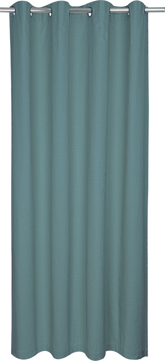 INSPIRE - Dekkend gordijn LEYA - B.140 x H.280 cm - gordijnen met oogjes - katoen - blauw