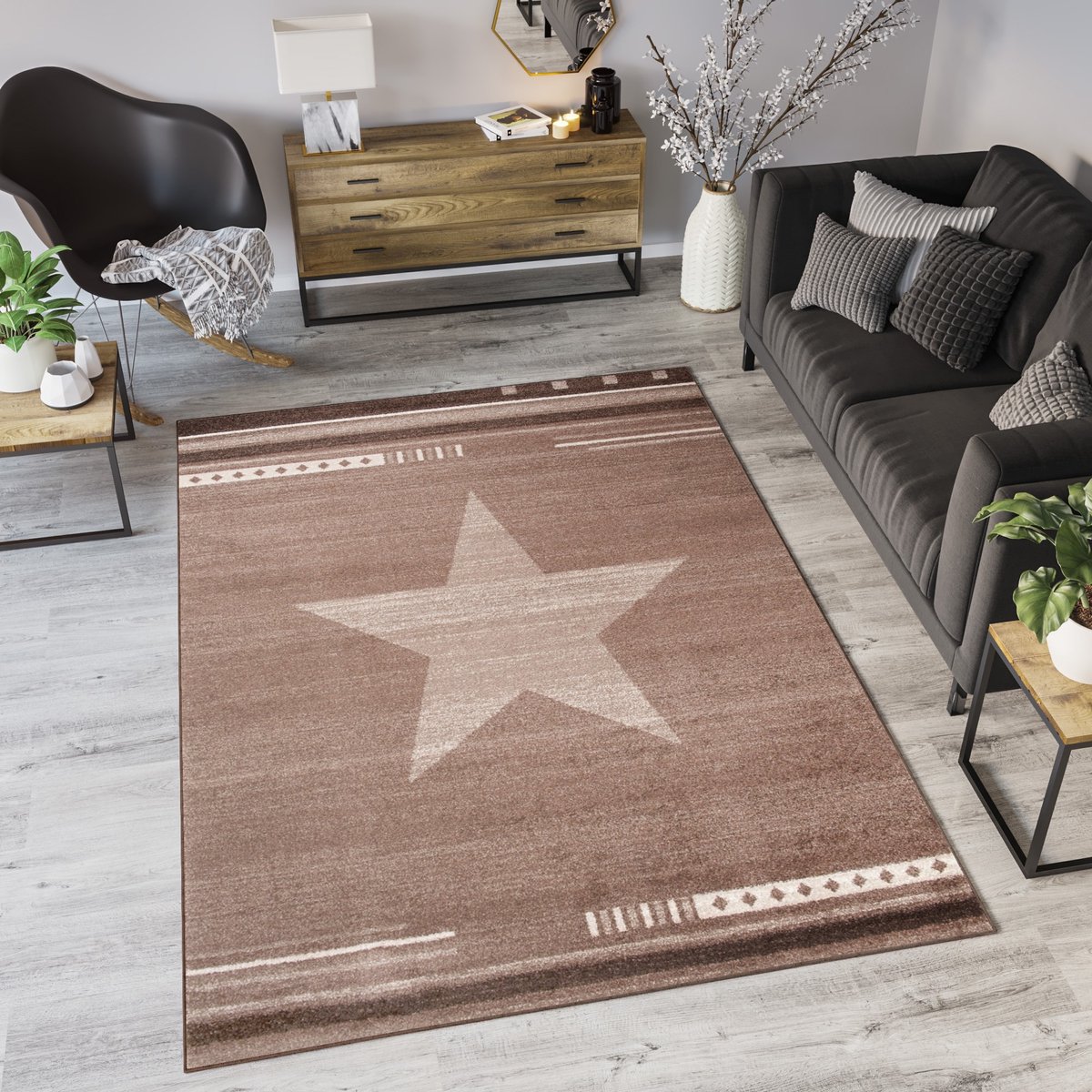 Tapiso Maroko Vloerkleed Woonkamer Rug Beige Tapijt Maat- 200x290 Beige Bruin 2
