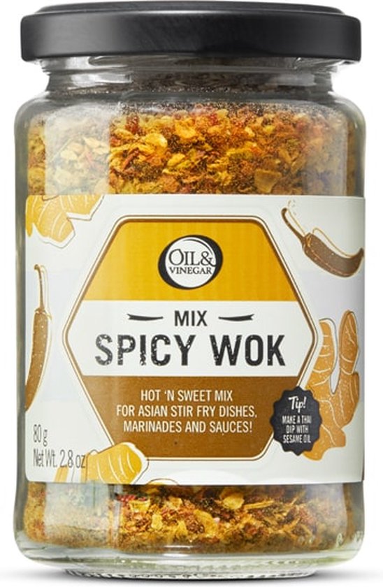 Wok Mix Oil & Vinegar | Spicy Wok Mix - Kruidenmix - Oosterse keuken - 80g | bol