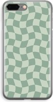 Case Company® - Hoesje geschikt voor iPhone 8 Plus hoesje - Grid Groen - Soft Cover Telefoonhoesje - Bescherming aan alle Kanten en Schermrand