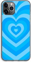 Case Company® - Hoesje geschikt voor iPhone 11 Pro Max hoesje - Hart Blauw - Soft Cover Telefoonhoesje - Bescherming aan alle Kanten en Schermrand
