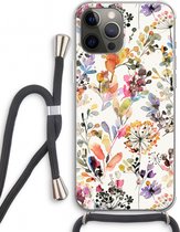 Case Company® - Hoesje met koord geschikt voor iPhone 12 Pro hoesje met Koord - Wilde grassen - Telefoonhoesje met Zwart Koord - Extra Bescherming aan alle Kanten en Over de Schermrand