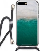 Case Company® - Hoesje met koord geschikt voor iPhone 8 Plus hoesje met Koord - Stranded - Telefoonhoesje met Zwart Koord - Extra Bescherming aan alle Kanten en Over de Schermrand