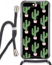Case Company® - Hoesje met koord geschikt voor iPhone 8 Plus hoesje met Koord - Cactus Lover - Telefoonhoesje met Zwart Koord - Extra Bescherming aan alle Kanten en Over de Schermrand