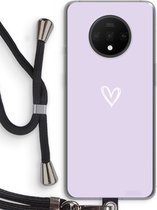 Case Company® - Hoesje met koord geschikt voor OnePlus 7T hoesje met Koord - Klein hartje paars - Telefoonhoesje met Zwart Koord - Bescherming aan alle Kanten en Over de Schermrand