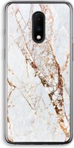Case Company® - Hoesje geschikt voor OnePlus 7 hoesje - Goud marmer - Soft Cover Telefoonhoesje - Bescherming aan alle Kanten en Schermrand