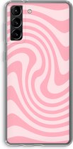 Case Company® - Hoesje geschikt voor Samsung Galaxy S21 Plus hoesje - Swirl Roos - Soft Cover Telefoonhoesje - Bescherming aan alle Kanten en Schermrand