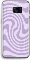 Case Company® - Hoesje geschikt voor Samsung Galaxy S7 Edge hoesje - Swirl Paars - Soft Cover Telefoonhoesje - Bescherming aan alle Kanten en Schermrand