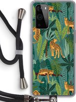 Case Company® - Hoesje met koord geschikt voor OnePlus 9 Pro hoesje met Koord - Luipaard 2 - Telefoonhoesje met Zwart Koord - Bescherming aan alle Kanten en Over de Schermrand