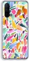 Case Company® - Hoesje geschikt voor OnePlus Nord CE 5G hoesje - Watercolor Brushstrokes - Soft Cover Telefoonhoesje - Bescherming aan alle Kanten en Schermrand