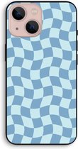 Case Company® - Hoesje geschikt voor iPhone 13 mini hoesje - Grid Blauw - Biologisch Afbreekbaar Telefoonhoesje - Bescherming alle Kanten en Schermrand