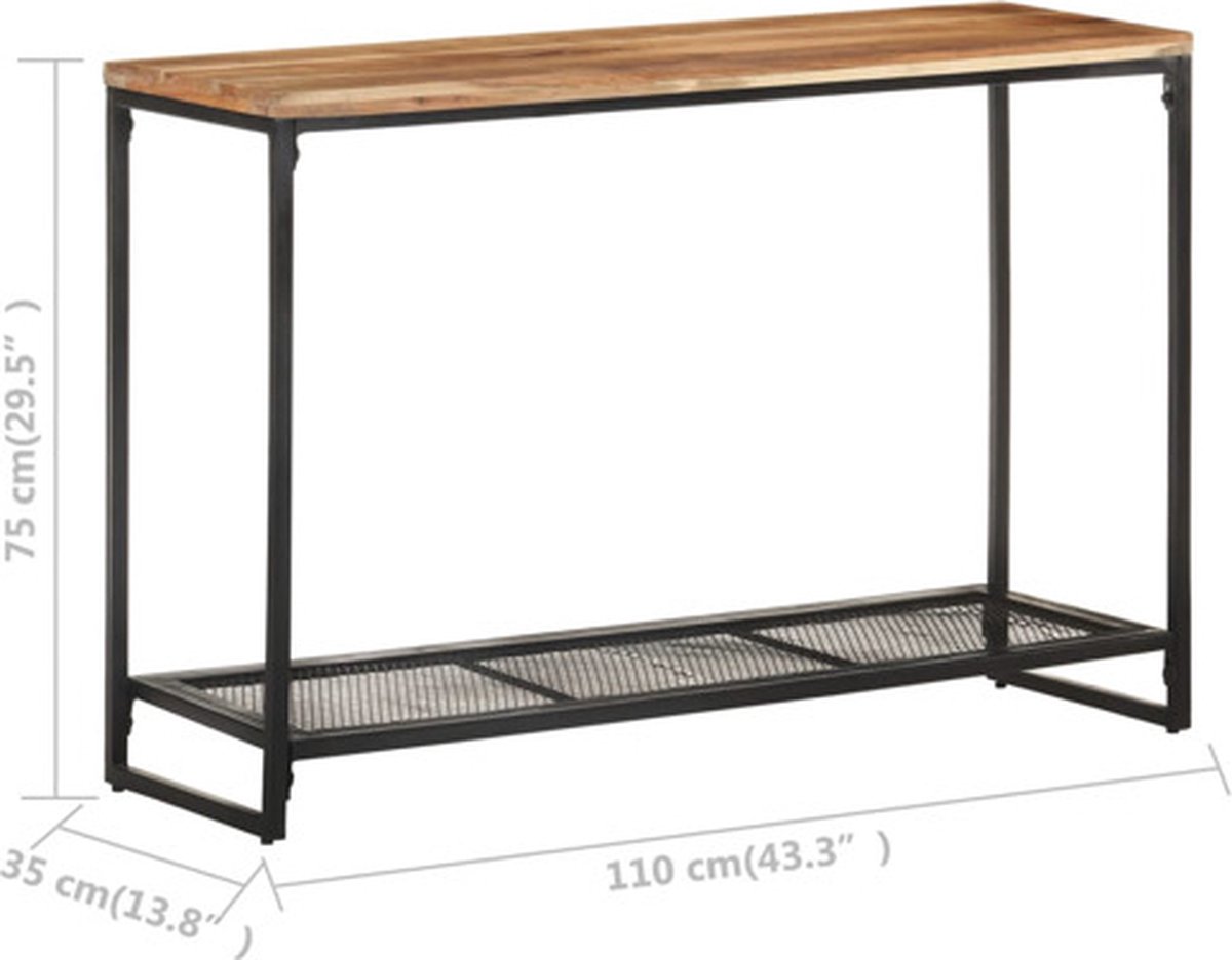 vidaXL Wandtafel - 110x35x75 - cm - massief - acaciahout Bruin