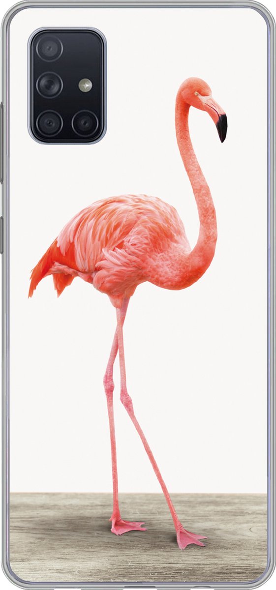Telefoonhoesje Geschikt voor Samsung Galaxy A71 hoesje - Flamingo - Roze - Vogel - Meisjes - Jongens - Kind - Siliconen Telefoonhoesje Telefoonhoesje