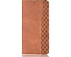 Coque Motorola Moto G52 - Mobigear - Série Sensation - Bookcase en similicuir - Marron - Coque adaptée pour Motorola Moto G52