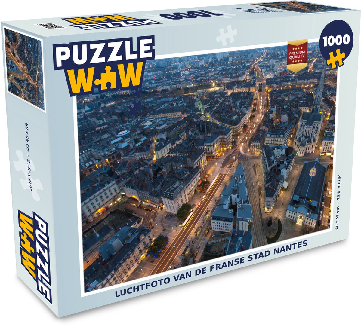 Puzzle Nantes 1000 pièces - Vue aérienne de la ville française de Nantes |  bol