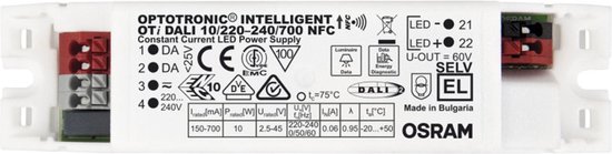 Osram LED Driver | OPTOTRONIC© Intelligent – DALI NFC S 10/220…240/700 NFC2.5V/45V | DALI Dimbaar IP20