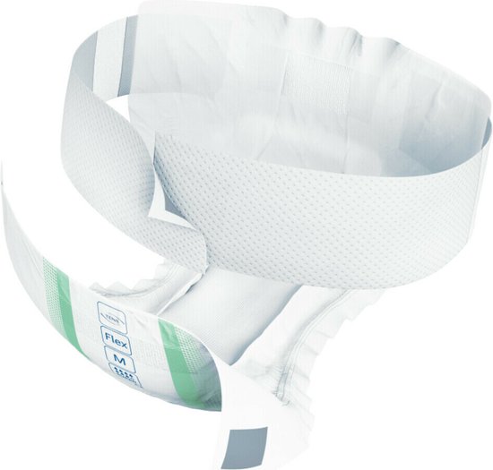 TENA ProSkin Flex incontinentiebroekje, maat M, wit, met groene accenten.
