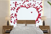 Behang - Fotobehang Hart vorm van hartjes voor valentijn - Breedte 350 cm x hoogte 350 cm