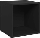 vidaXL - Tv-meubel - 37x35x37 - cm - bewerkt - hout - zwart