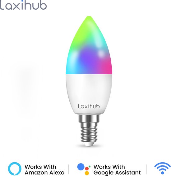 Laxihub Duo Pack Smart Lighting - Slimme Lampen - E14 Fitting - Wi-Fi - Bluetooth - Lage Energieverbuik