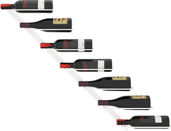 vidaXL Casier à vin - Range-bouteilles - Casier à vin en métal - Porte-bouteilles - Casier à vin pour 7 bouteilles Mural Métal Blanc