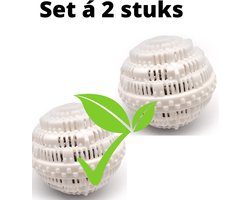 Wasbol set van 2 - witte wasballen - keramische balletjes - wit - wasmachine reiniger - wasmachine - zonder gebruik van wasmiddel