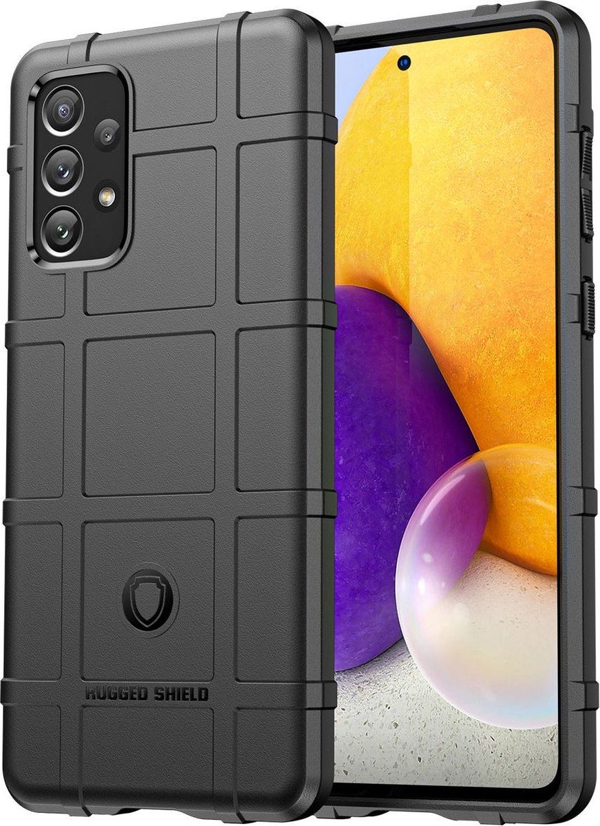 Mobigear Hoesje geschikt voor Samsung Galaxy A73 Telefoonhoesje Flexibel TPU | Mobigear Rugged Shield Backcover Shockproof | Schokbestendig Galaxy A73 Telefoonhoesje | Anti Shock Proof - Zwart
