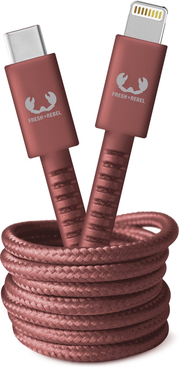 Fresh 'n Rebel - USB-C - Apple Lightning Fabriq cable  -  2.0m  -  Safari Red