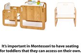 Minera® Sparrow Montessori Kindertafel met 2 Stoelen - Eethoeken - Activiteiten Tafel - Speeltafel voor Kinderen - Peuters tafel - Kindertafel - 0 tm 2 jaar eethoek - Kinderstoel