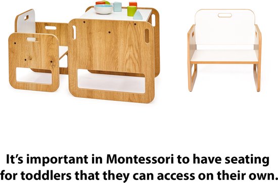 Minera Europe® Sparrow Montessori 1 table pour enfants 2 Chaises et table  d'activités... | bol.com