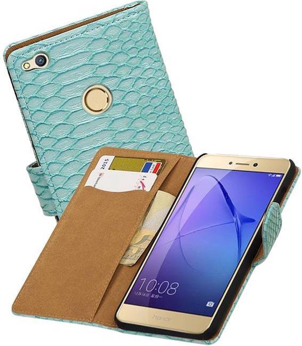 Slang Bookstyle Hoes - Geschikt voor Huawei P8 Lite 2017 Turquoise