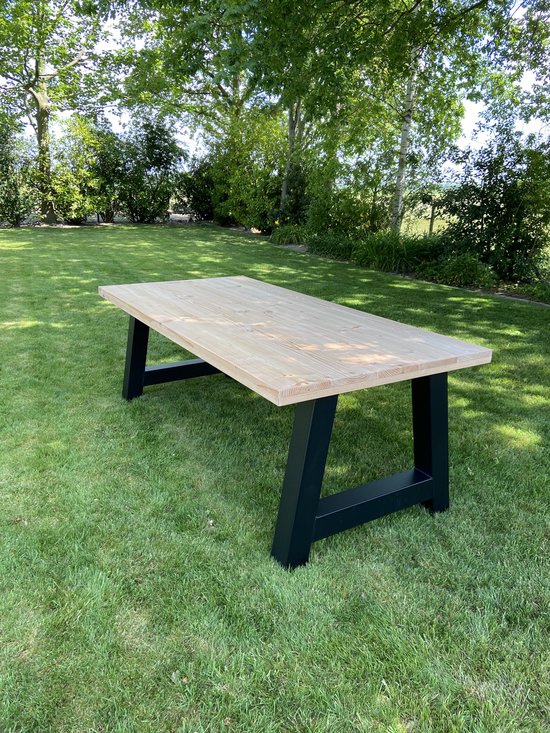 M2Meubels douglas tuintafel / eettafel 200cm met matzwart A