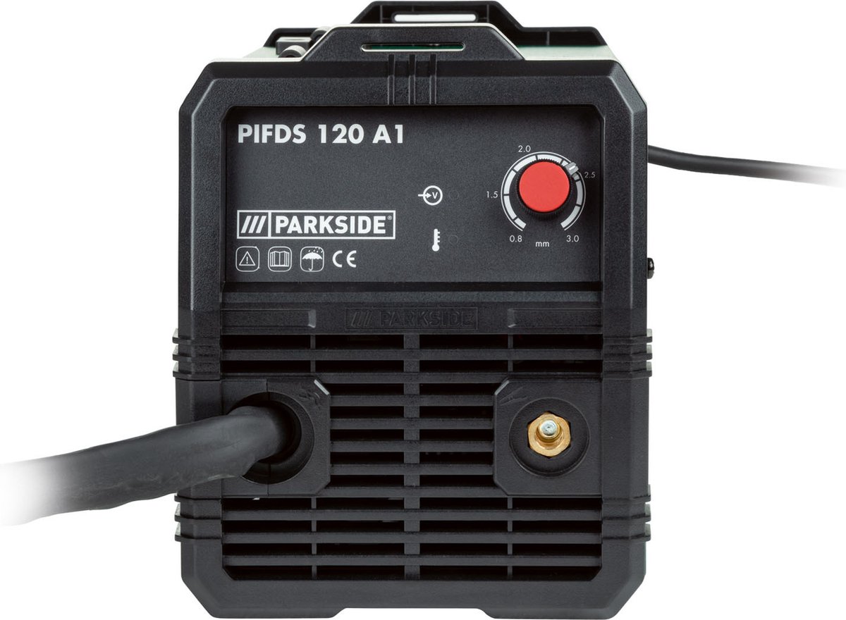 Parkside Inverter Vuldraad Lasapparaat - Lastechniek: lassen met gevulde draad - Lasstroom: 25-120 A - Vermogen: 230 V - Inverter technologie - Optimale lasresultaten - Ventilator koeling – foto 8